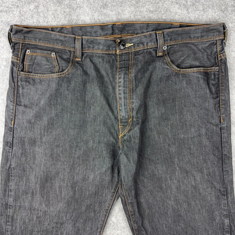 VTG Levi's Jeans Men 42x32 Black 569 Loose Straight Flap Pocket Denim Skater Y2K